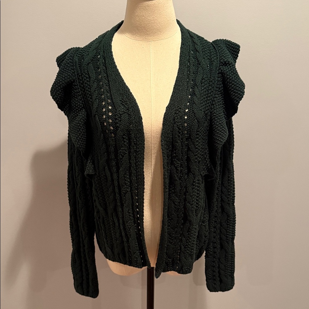 Universal Thread Dark Green Open-Front Cardigan
